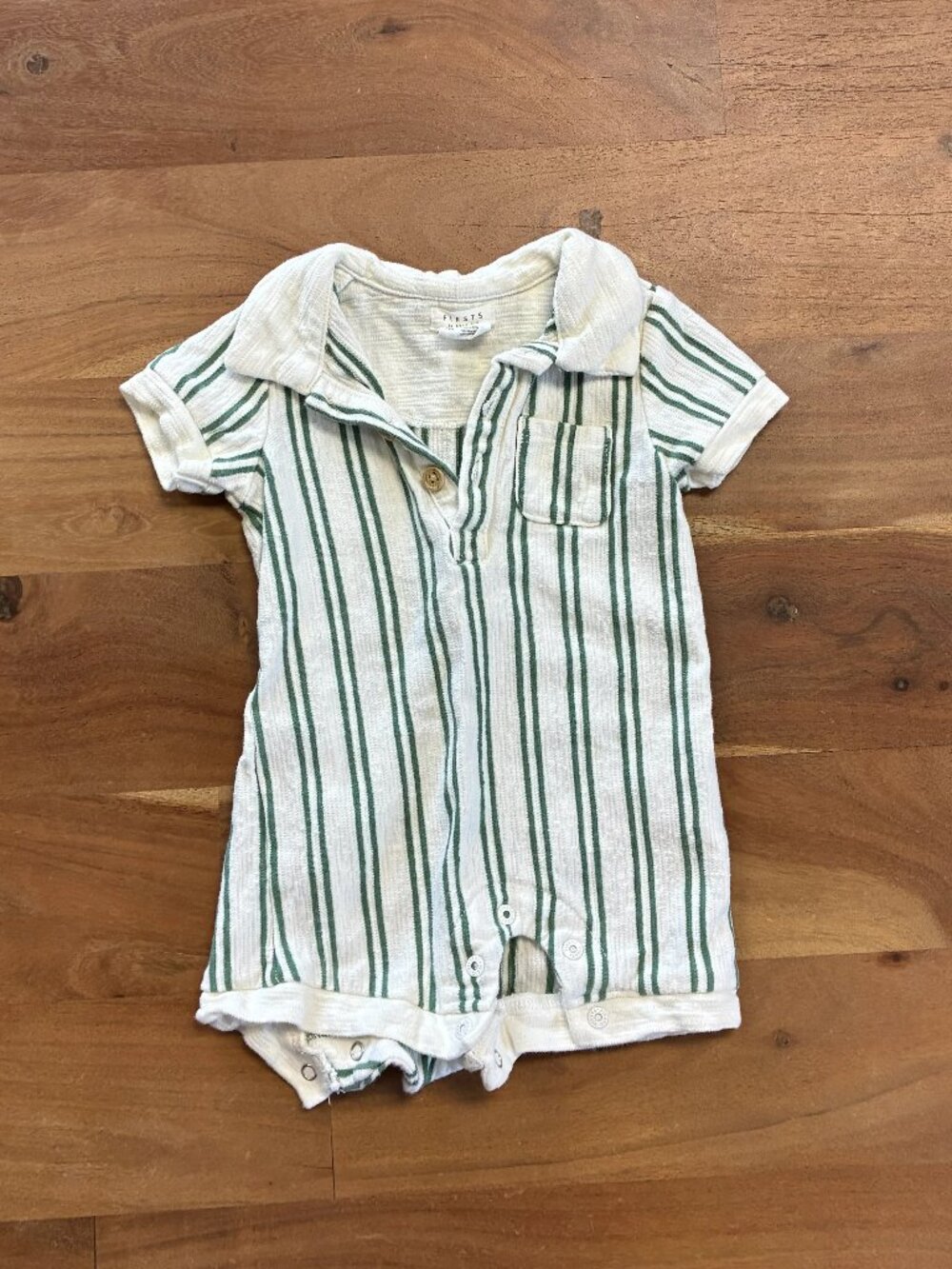 Firsts by petit lem- Boys' Striped Polo Romper